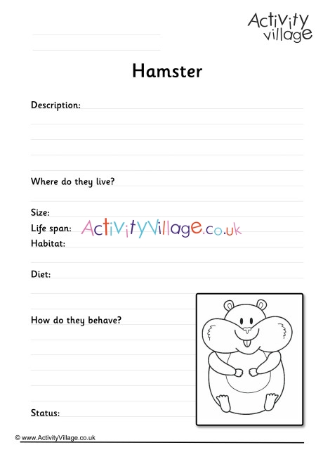 Hamster Worksheet