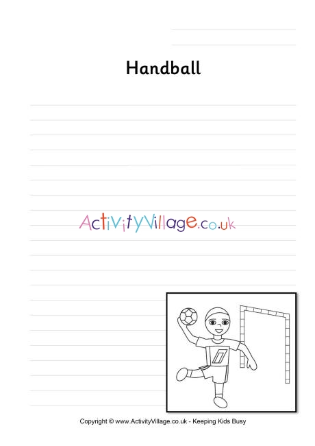 Handball writing page