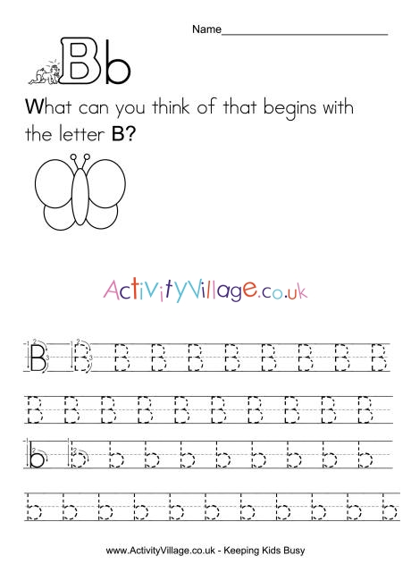 Handwriting alphabet B