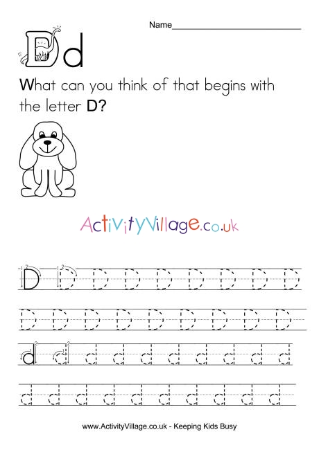 Handwriting alphabet D