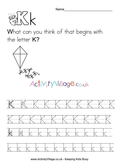 Handwriting alphabet K