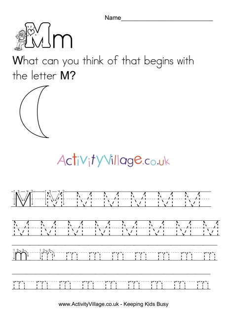 Handwriting alphabet M