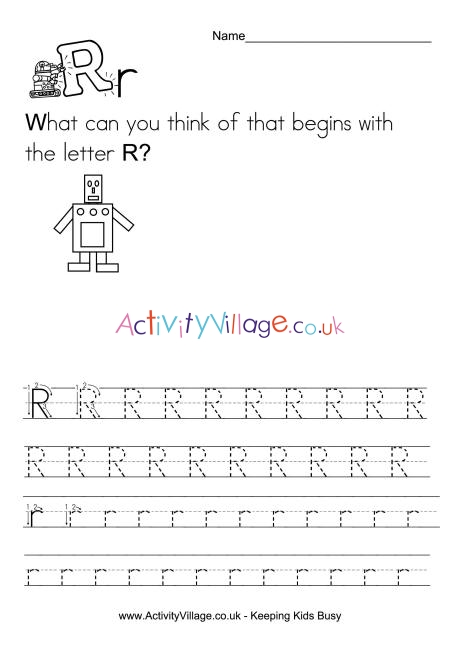 Handwriting alphabet R