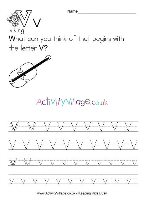 Handwriting alphabet V