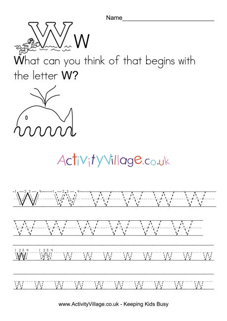 Handwriting alphabet W