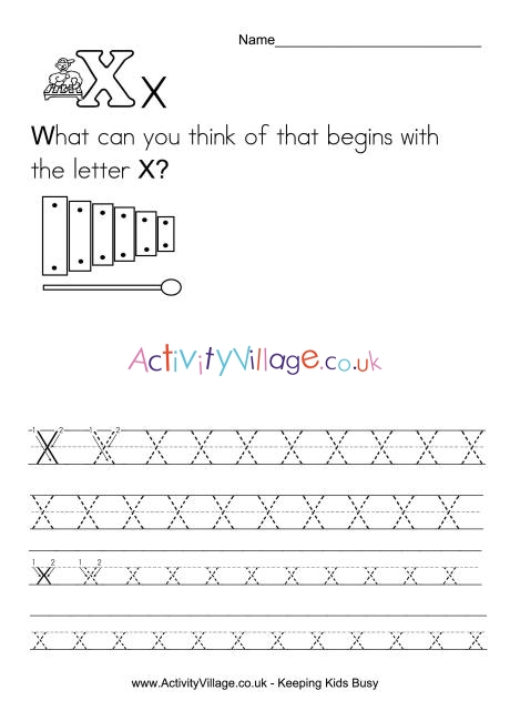 Handwriting alphabet X