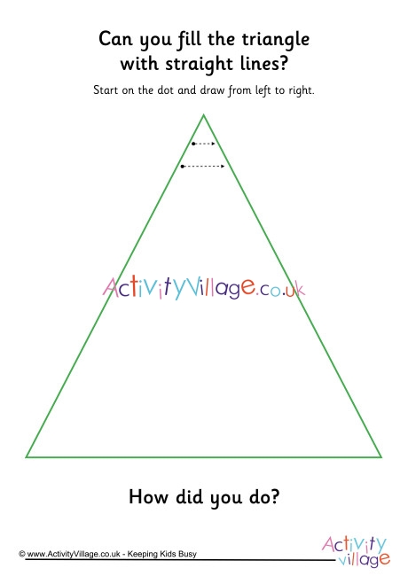 Handwriting readiness - fill a triangle with straight lines
