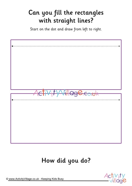 Handwriting readiness - fill rectangles with straight lines