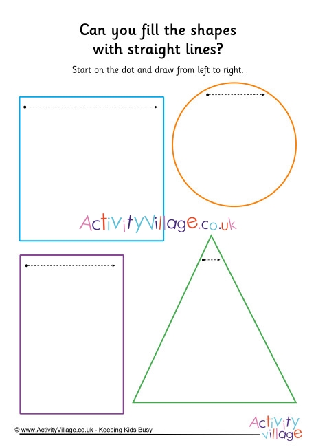 Handwriting readiness - fill shapes with straight lines