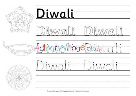 Diwali handwriting worksheet