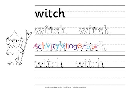 Witch handwriting worksheet