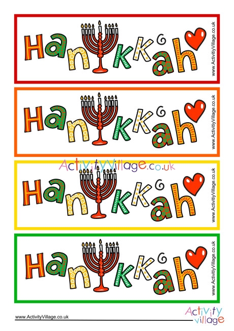 Hanukkah Bookmarks 2