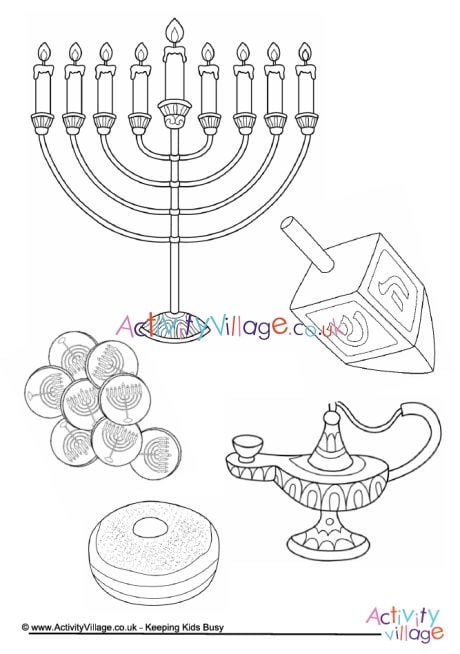 Hanukkah colouring page