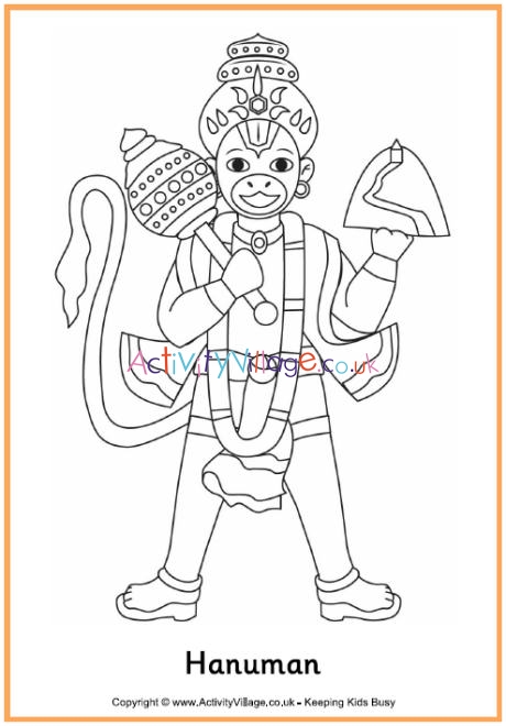 Hanuman colouring page 2