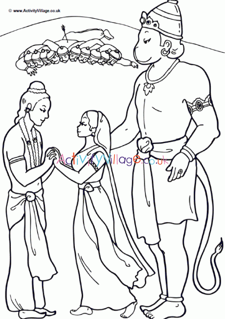 Hanuman colouring page