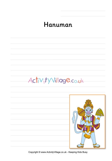 Hanuman writing page