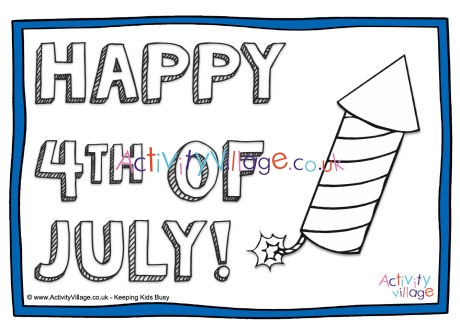 Happy 4th of July colouring placemat 1