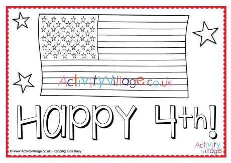 Happy 4th of July colouring placemat 2
