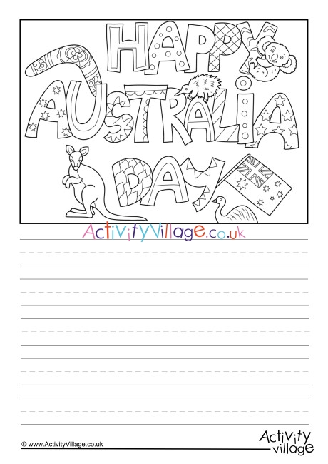 Happy Australia Day Story Paper