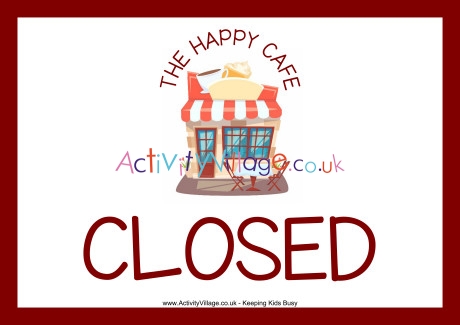 Happy Cafe closed poster