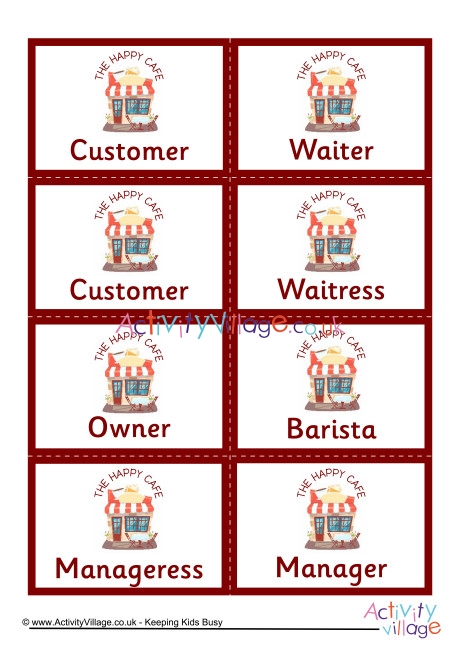 Happy Café name badges