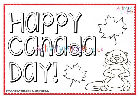 Happy Canada Day colouring placemat