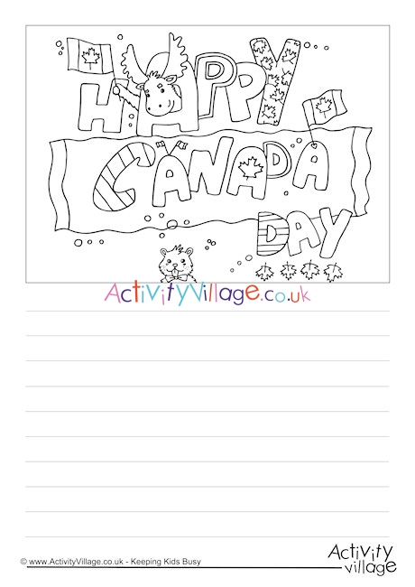 Happy Canada Day Story Paper