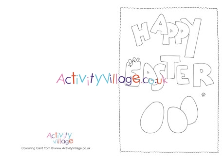 Happy Easter Colouring Card 2