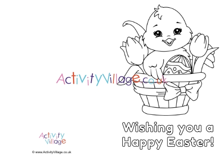 Happy Easter Colouring Card 4
