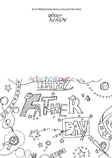 Happy Father's Day colouring card 2