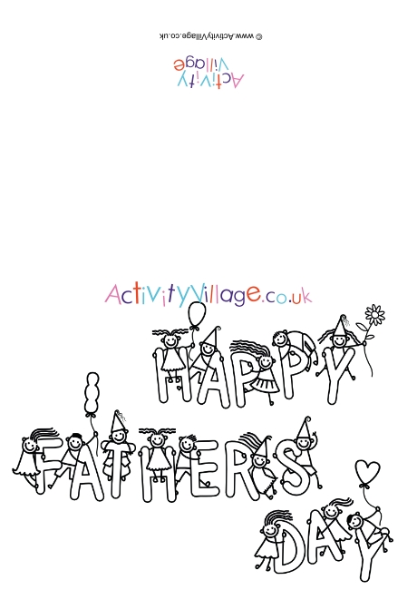 Happy Father's Day colouring card 3