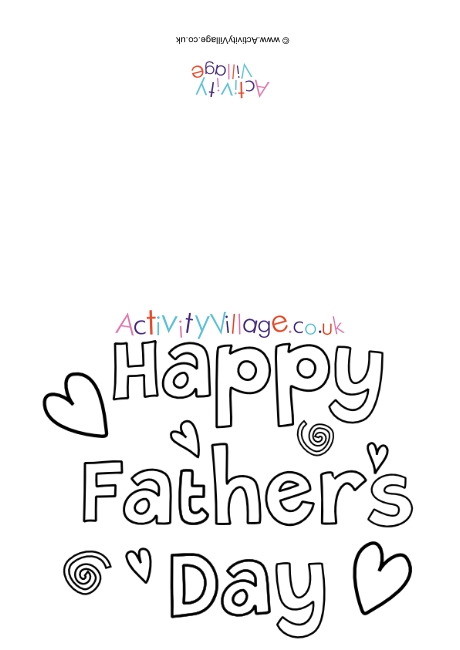 Happy Father's Day Colouring Card
