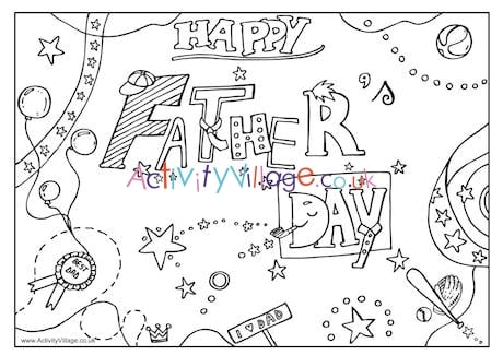 Happy Father's Day colouring page