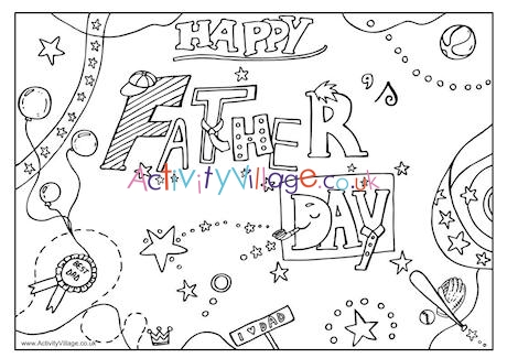 Happy Father's Day colouring page
