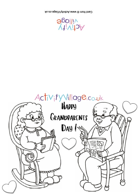 Happy Grandparents' Day colouring card 1