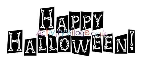 Happy Halloween bones banner