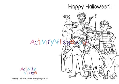 Happy Halloween colouring card