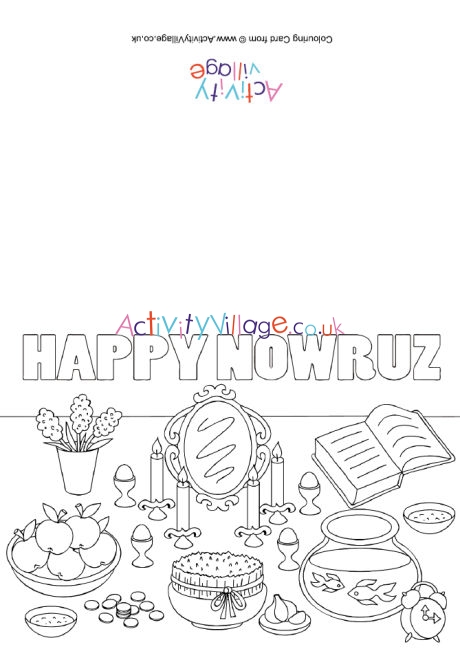 Happy Nowruz colouring card