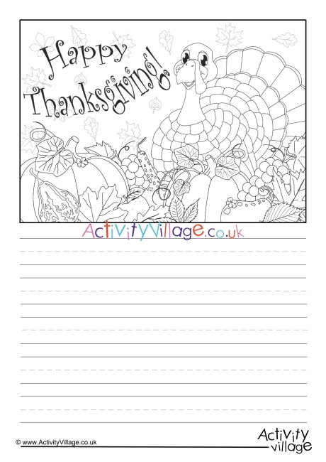 Happy Thanksgiving Story Paper 2
