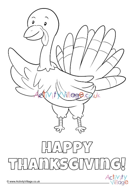 First Thanksgiving Turkey Colouring Page