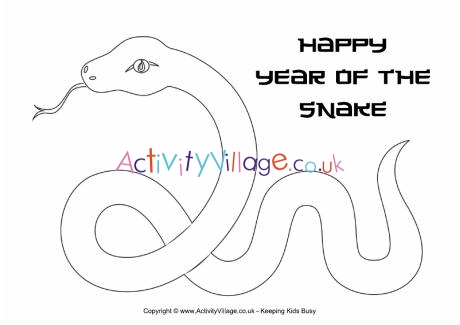 Happy Year of the Snake colouring