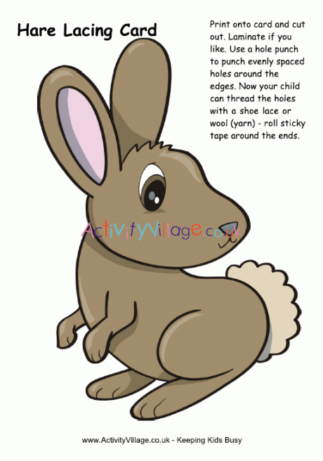 Hare lacing card