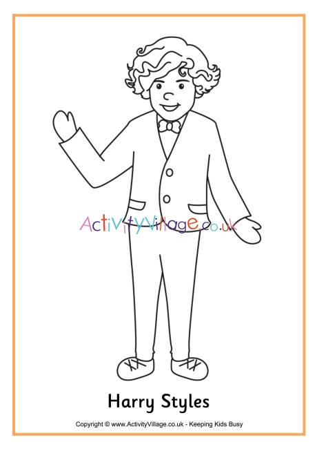 Harry Styles colouring page