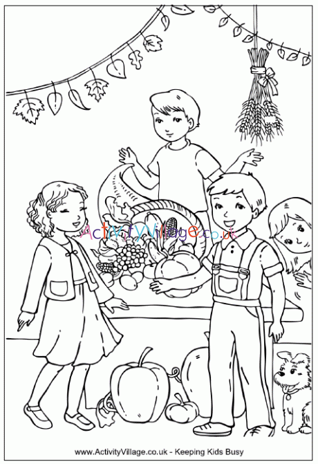 Harvest Festival colouring page