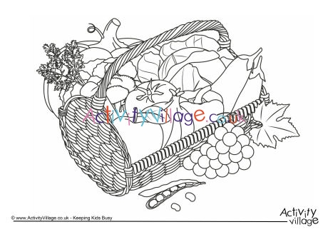 Harvest Basket Colouring Page