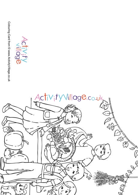 Harvest Festival Colouring Card