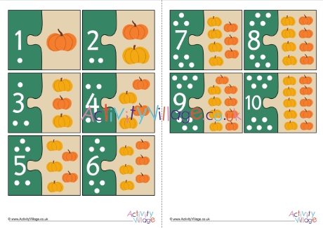 Harvest Match The Numbers Jigsaw Cards