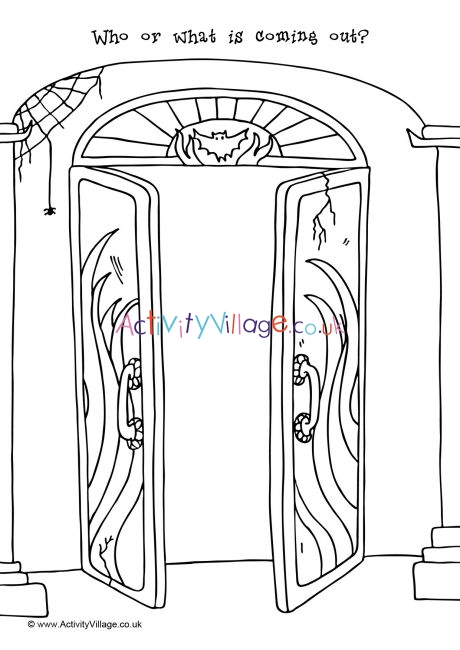 Haunted House Door Doodle Page