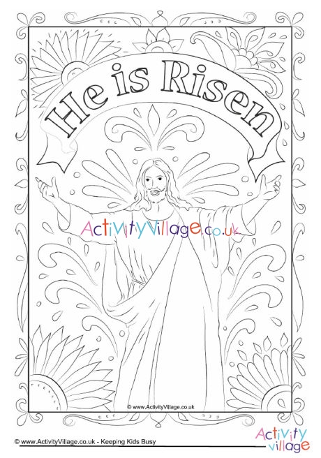 He is risen colouring page