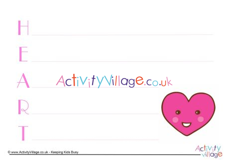 Heart acrostic poem printable